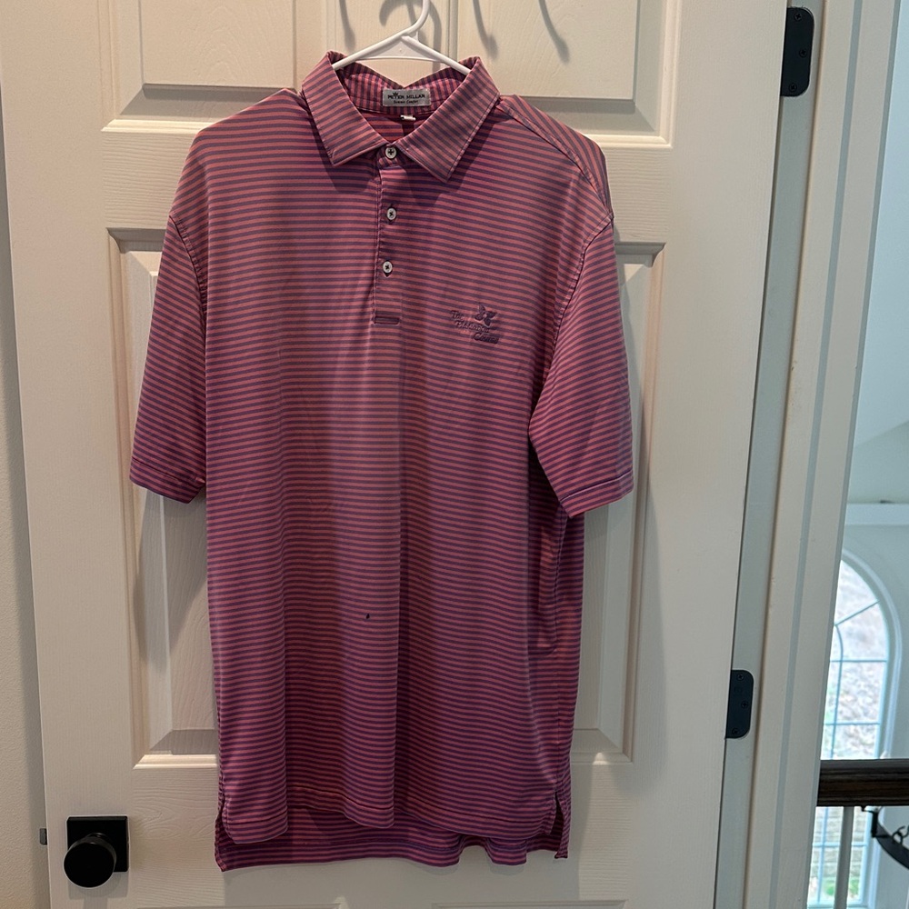 Peter Millar Kapalua Pink and Purple Striped Polo Shirt men’s